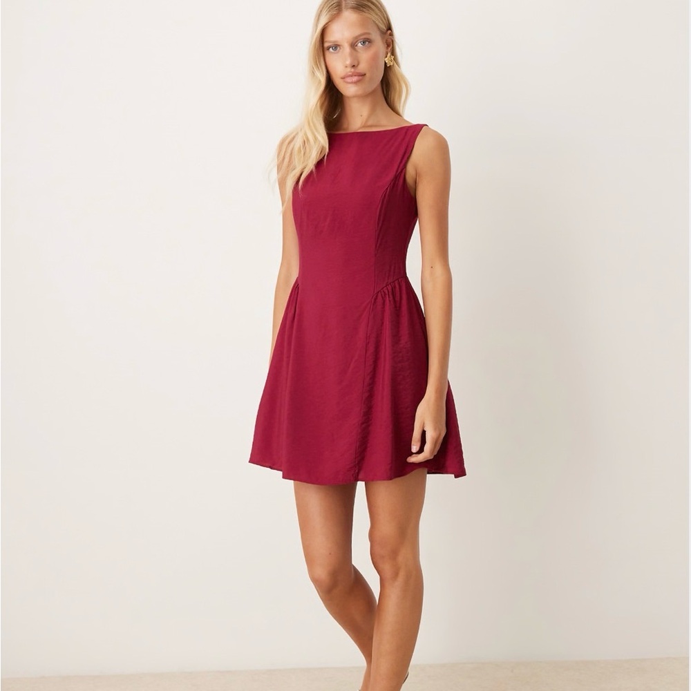 NWT Mango drop waist sleeveless mini dress in red SIZE XL
